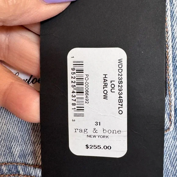 rag & bone Harlow Straight Leg Jeans in Light Blue Wash